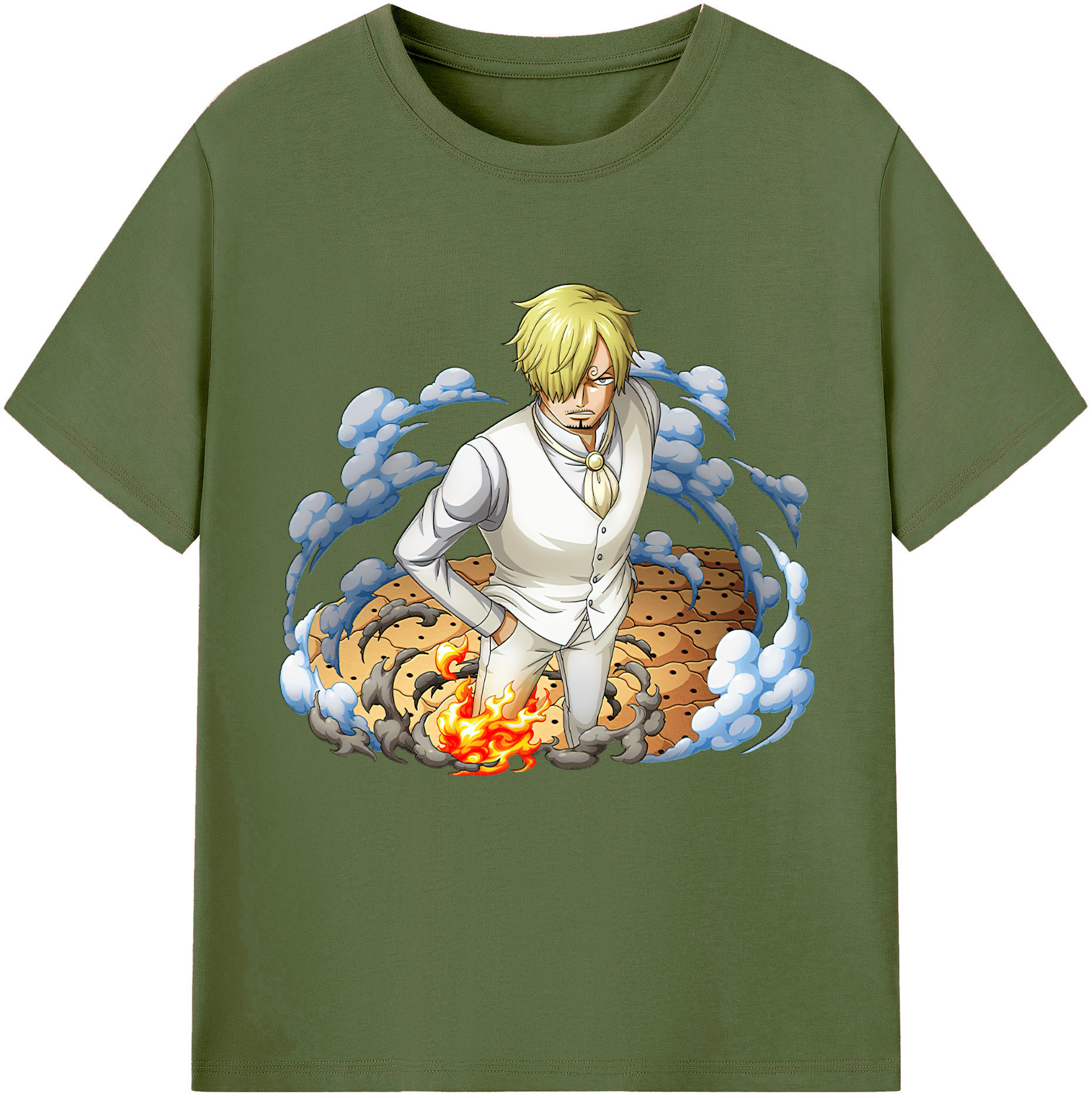 ワンピース サンジ ONE PIECE Sanji 綿100％半袖Tシャツ（フロントプリント）